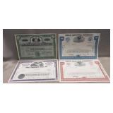 (4) Assorted Stock Certificates