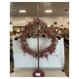 Metal Display Stand With Berry Wreath