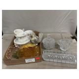 Pressed & Colored Glass, Royal Albert Cup/Saucers