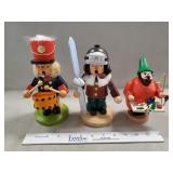 (3) Wooden Figurines