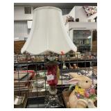 Cranberry & Crystal Based Table Lamp