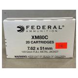 (20) Rounds Of Federal 7.62x51mm Ammo