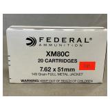 (20) Rounds Of Federal 7.62x51mm Ammo