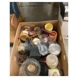 Box Lot Of Candles, Candle Holders