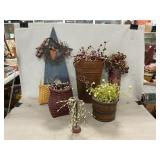 Lot Of Country Decor, Faux Plants
