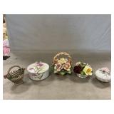 Capodimonte Basket, Aynsley Flowers, Trinket