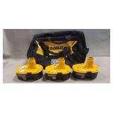 (3) DeWALT 18V Batteries & (1) Tool Bag