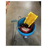 Bucket With Assorted Tools, Banner Holder, Power