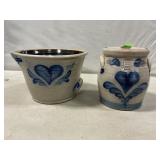 Rowe Pottery Small Batter Bowl & Lidded Crock