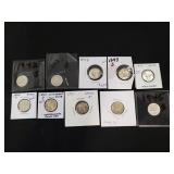 (10) U.S. Silver Mercury Dimes (90% Silver)