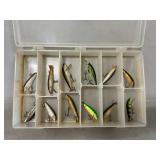 (12) Floating Minnow Fishing Lures In Case