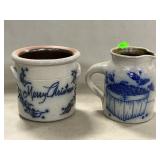 Salmon Farms Stoneware Crock & Creamer