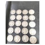 (20) U.S. Silver Mercury Dimes (90% Silver)