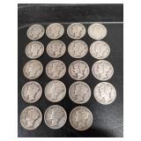 (19) U.S. Silver Mercury Dimes