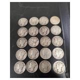 (20) U.S. Silver Mercury Dimes