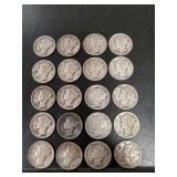 (20) U.S. Silver Mercury Dimes