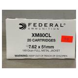 (20) Rounds Of Federal 7.62x51mm Ammo