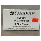 (20) Rounds Of Federal 7.62x51mm Ammo