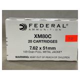 (20) Rounds Of Federal 7.62x51mm Ammo