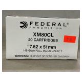 (20) Rounds Of Federal 7.62x51mm Ammo