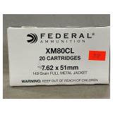 (20) Rounds Of Federal 7.62x51mm Ammo