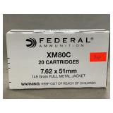 (20) Rounds Of Federal 7.62x51mm Ammo