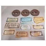 (3) Vintage 4" Griswold Stove Dampers & Assorted