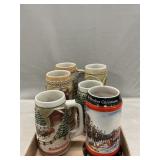 (6) Budweiser & Strohï¿½s Steins