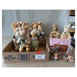 Lot With Polyresin Rabbits & Angels, Porcelain