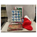 Vintage Noma String Lights, Glass Ball Ornaments,