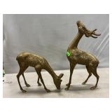 Pair Of Brass Deer