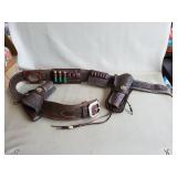 Leather Two Pistol Holster & (3) 12 Gauge Shotgun