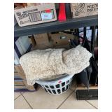 Wash basket With Lace Bedspread, Frames, Doorknob