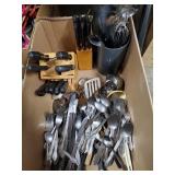 Box Lot Of Assorted Flatware, Cutlery, Kitchen