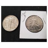 (2) U.S. 1941-D Silver Walking Liberty Half