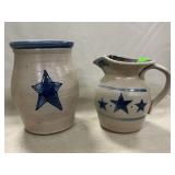 Rowe Pottery Star Crock & Pitcher