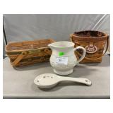 (2) Longaberger Baskets & Pottery Spoon Rest,