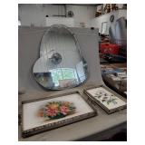 (2) Serving Trays & (2) Pieces Of Oval Mirror