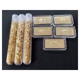 (3) Containers Of Gold Leaf Flakes & (5) Gold
