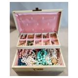 Vintage Jewelry Box w/ Assorted Jewelry