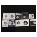 (10) U.S. Silver Mercury Dimes (90% Silver)