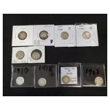 (10) U.S. Silver Mercury Dimes (90% Silver)