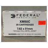 (20) Rounds Of Federal 7.62x51mm Ammo