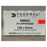 (20) Rounds Of Federal 7.62x51mm Ammo