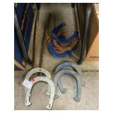 (8) Cast Metal Horseshoes, Poles