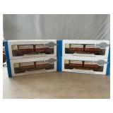 (4) Bachmann HO Scale Flat Cars With Load