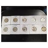 (10) U.S. Silver Quarters (90% Silver)