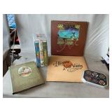 (2) Vinyl Albums, Toy Story VHS Set, Postcards,