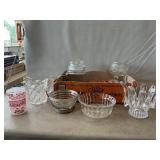 Iridescent Divided Dish, Candlewick & Assorted