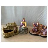 Shawnee Mill Planter, Ceramic Jesus Figure,
